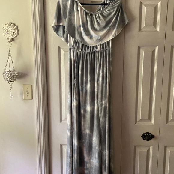 Blue tie dye maxi dress size large - Picture 2 of 4